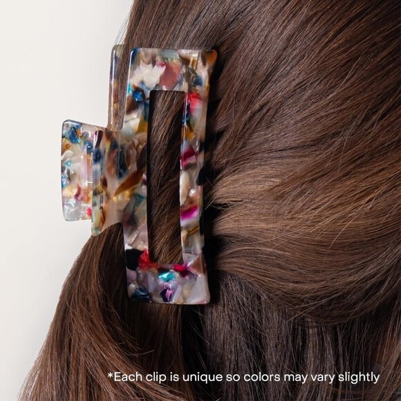 Large Recycled Confetti Claw Clip Gentle Hold All Hair Types Compact main image 2